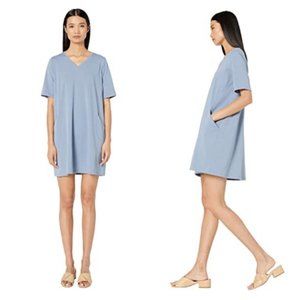 Eileen Fisher Organic Cotton Stretch V-Neck Dress